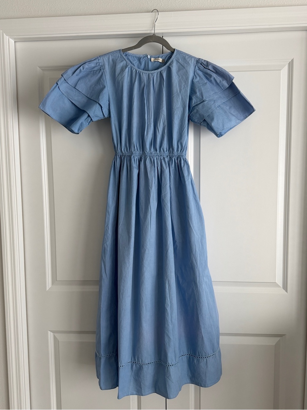 Blue Ruffle Sleeve Dress
